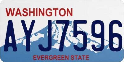 WA license plate AYJ7596