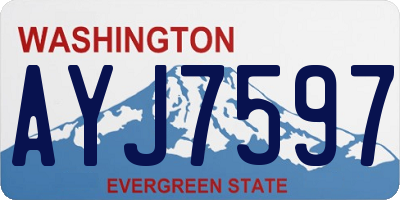 WA license plate AYJ7597