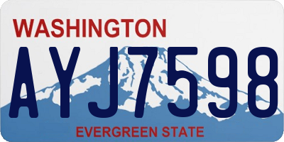 WA license plate AYJ7598