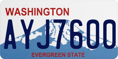 WA license plate AYJ7600