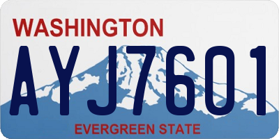 WA license plate AYJ7601