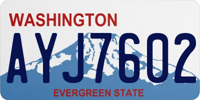 WA license plate AYJ7602