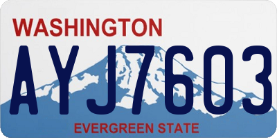 WA license plate AYJ7603