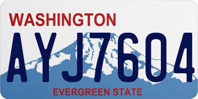 WA license plate AYJ7604