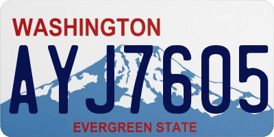 WA license plate AYJ7605