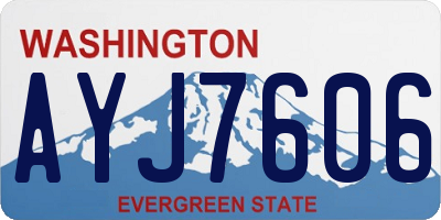 WA license plate AYJ7606