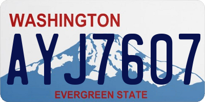 WA license plate AYJ7607