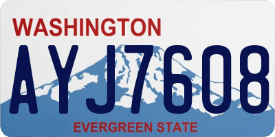 WA license plate AYJ7608