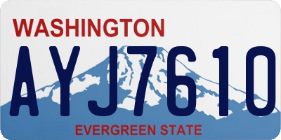 WA license plate AYJ7610