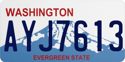WA license plate AYJ7613
