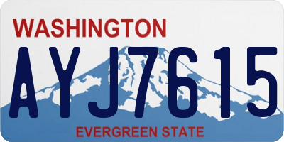 WA license plate AYJ7615