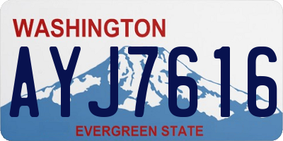 WA license plate AYJ7616