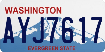 WA license plate AYJ7617