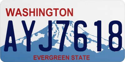 WA license plate AYJ7618