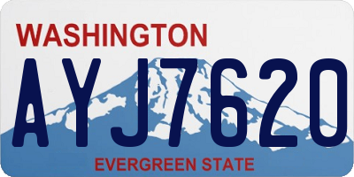 WA license plate AYJ7620