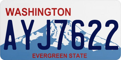 WA license plate AYJ7622