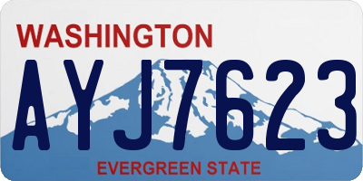 WA license plate AYJ7623