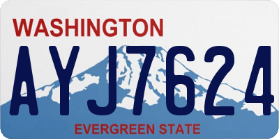 WA license plate AYJ7624