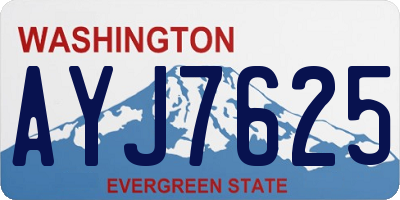 WA license plate AYJ7625