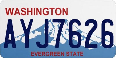 WA license plate AYJ7626