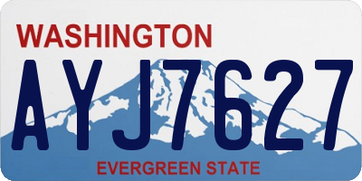 WA license plate AYJ7627