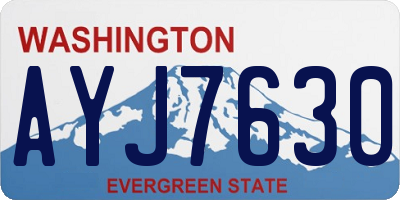 WA license plate AYJ7630