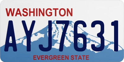 WA license plate AYJ7631