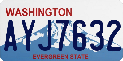 WA license plate AYJ7632