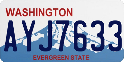 WA license plate AYJ7633