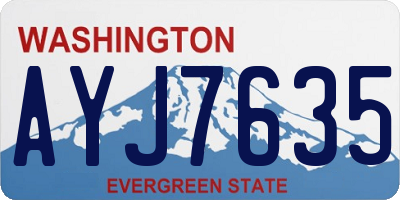 WA license plate AYJ7635