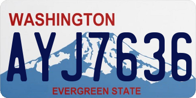 WA license plate AYJ7636