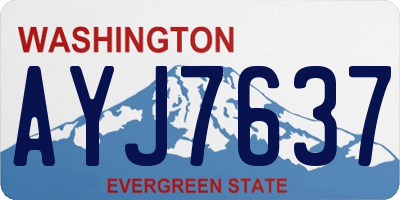 WA license plate AYJ7637