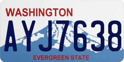WA license plate AYJ7638