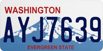 WA license plate AYJ7639