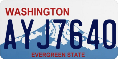 WA license plate AYJ7640