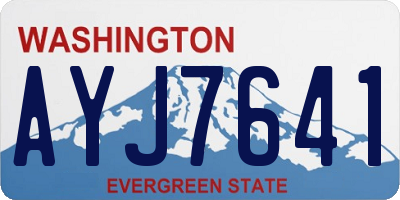 WA license plate AYJ7641