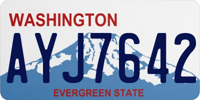WA license plate AYJ7642