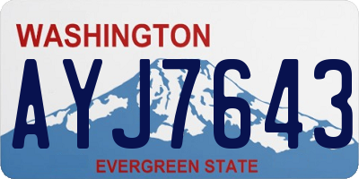 WA license plate AYJ7643