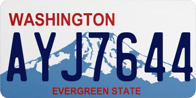 WA license plate AYJ7644