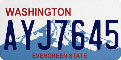 WA license plate AYJ7645
