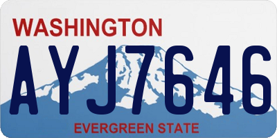 WA license plate AYJ7646