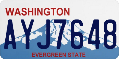 WA license plate AYJ7648