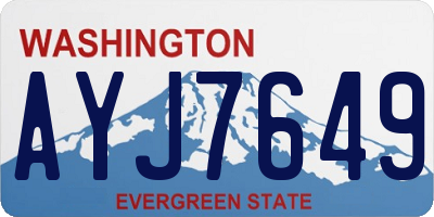 WA license plate AYJ7649