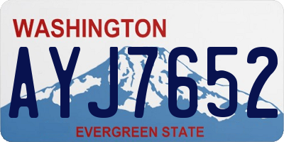 WA license plate AYJ7652