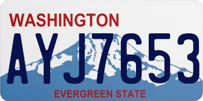 WA license plate AYJ7653