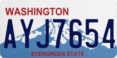 WA license plate AYJ7654