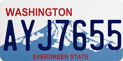 WA license plate AYJ7655