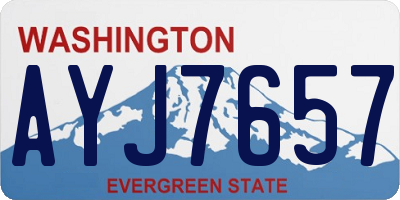 WA license plate AYJ7657