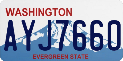 WA license plate AYJ7660
