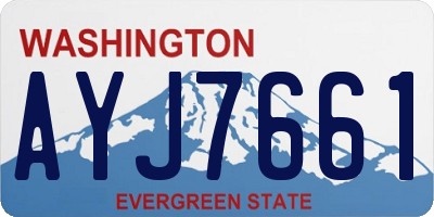 WA license plate AYJ7661